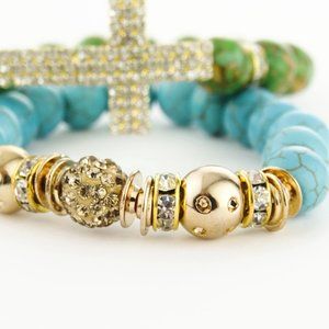 Custom Made Bead Bracelets With Cross